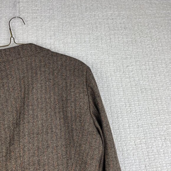 Signature By Larry Levine Women Blazer Sz 10P Petite Lined Brown - Picture 14 of 16